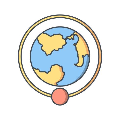 Orbita em torno do ícone do vetor da terra