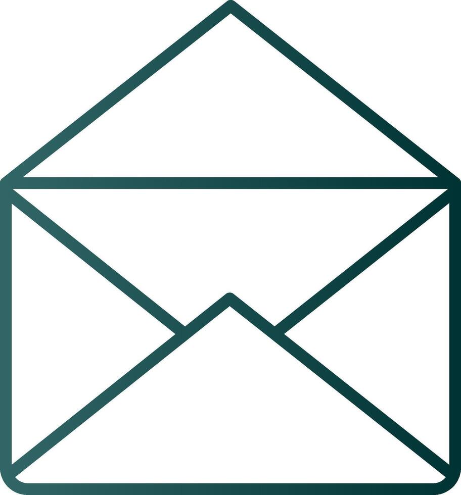 ícone de gradiente de linha de correio vetor