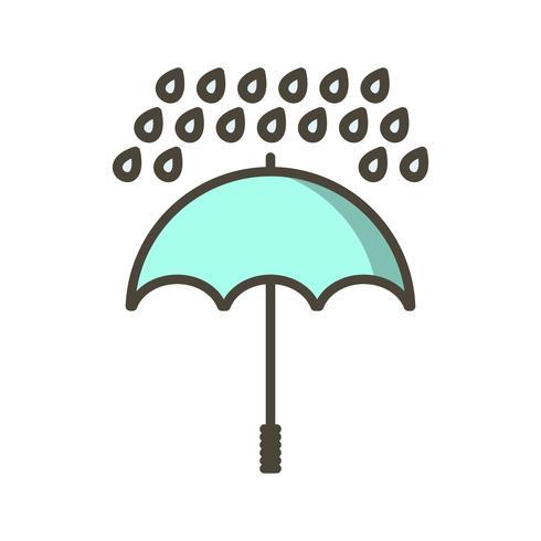 Guarda-chuva e chuva Vector Icon