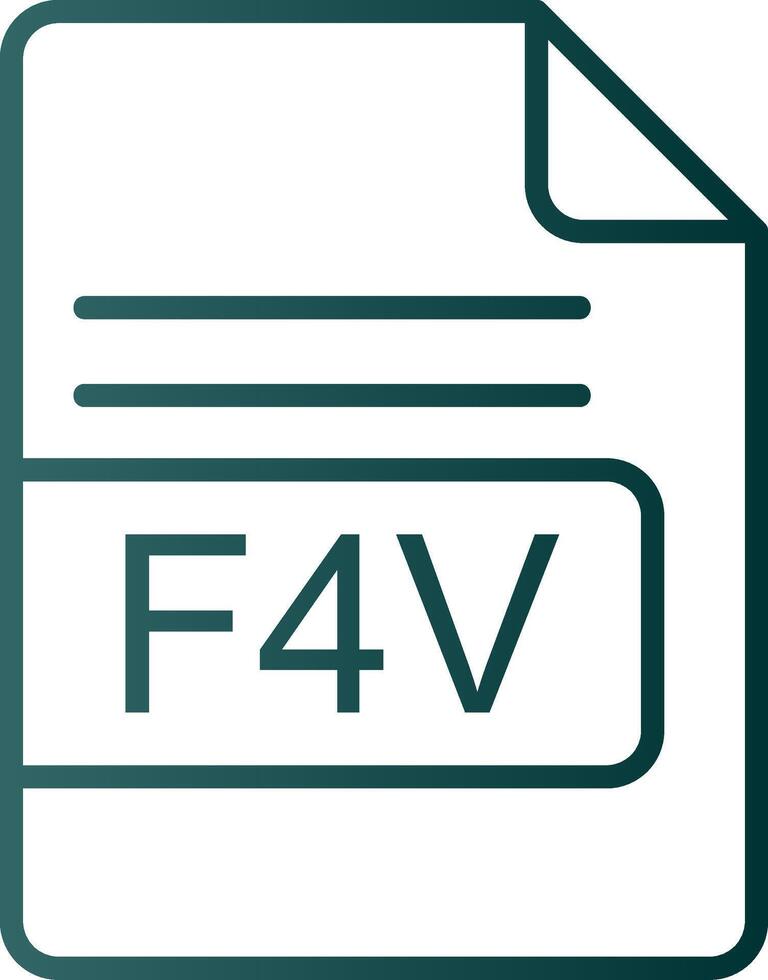 f4v Arquivo formato linha gradiente ícone vetor