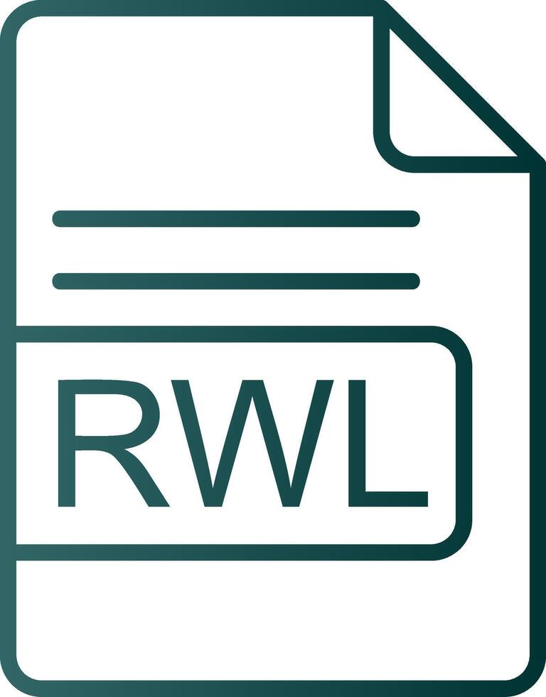rwl Arquivo formato linha gradiente ícone vetor