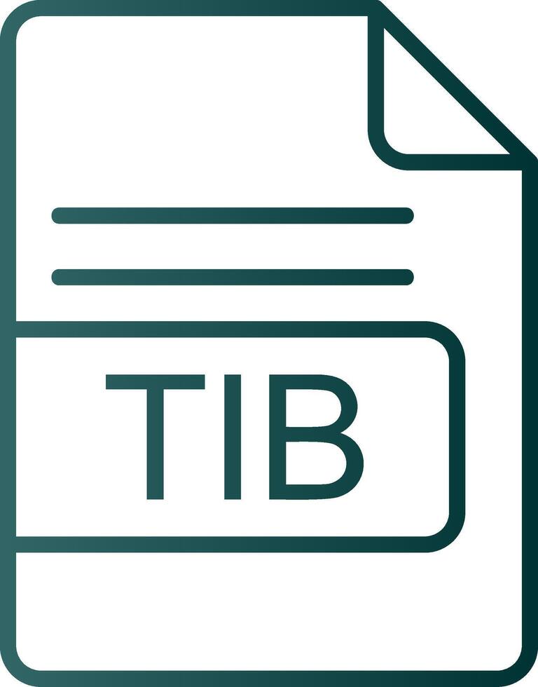 tib Arquivo formato linha gradiente ícone vetor