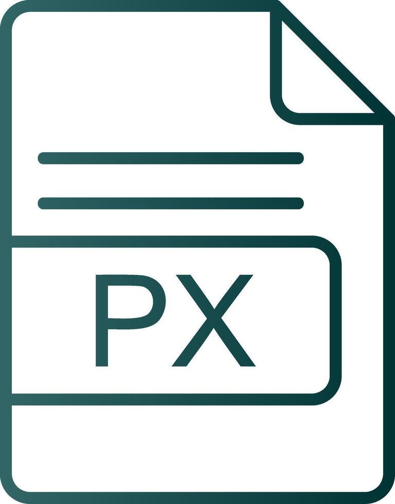px Arquivo formato linha gradiente ícone vetor