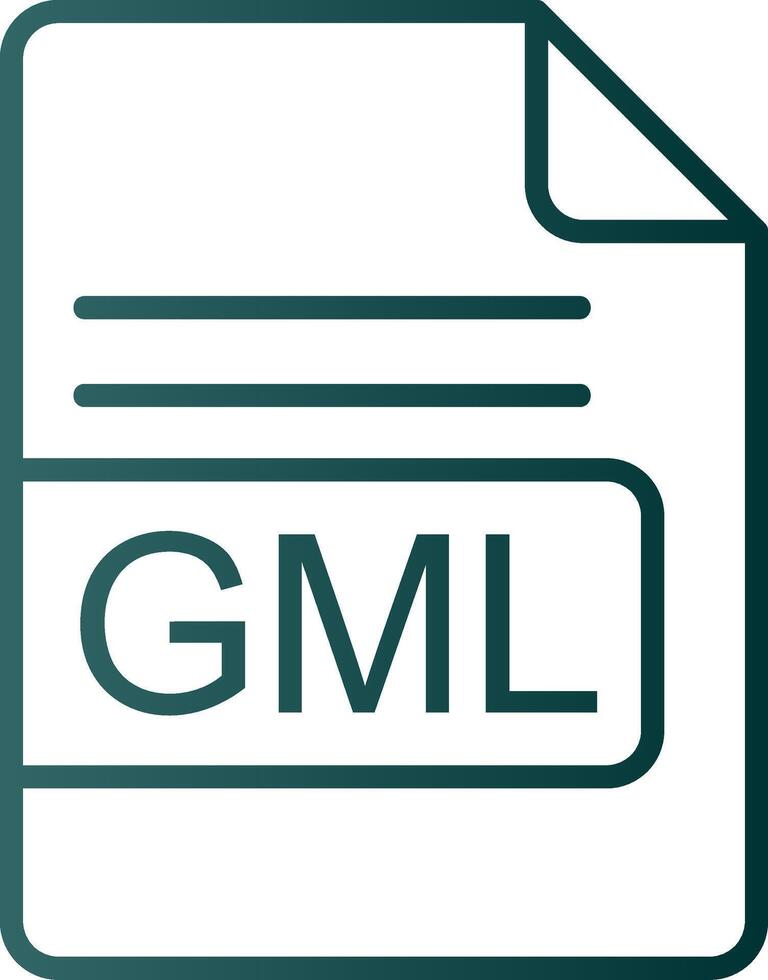 gml Arquivo formato linha gradiente ícone vetor