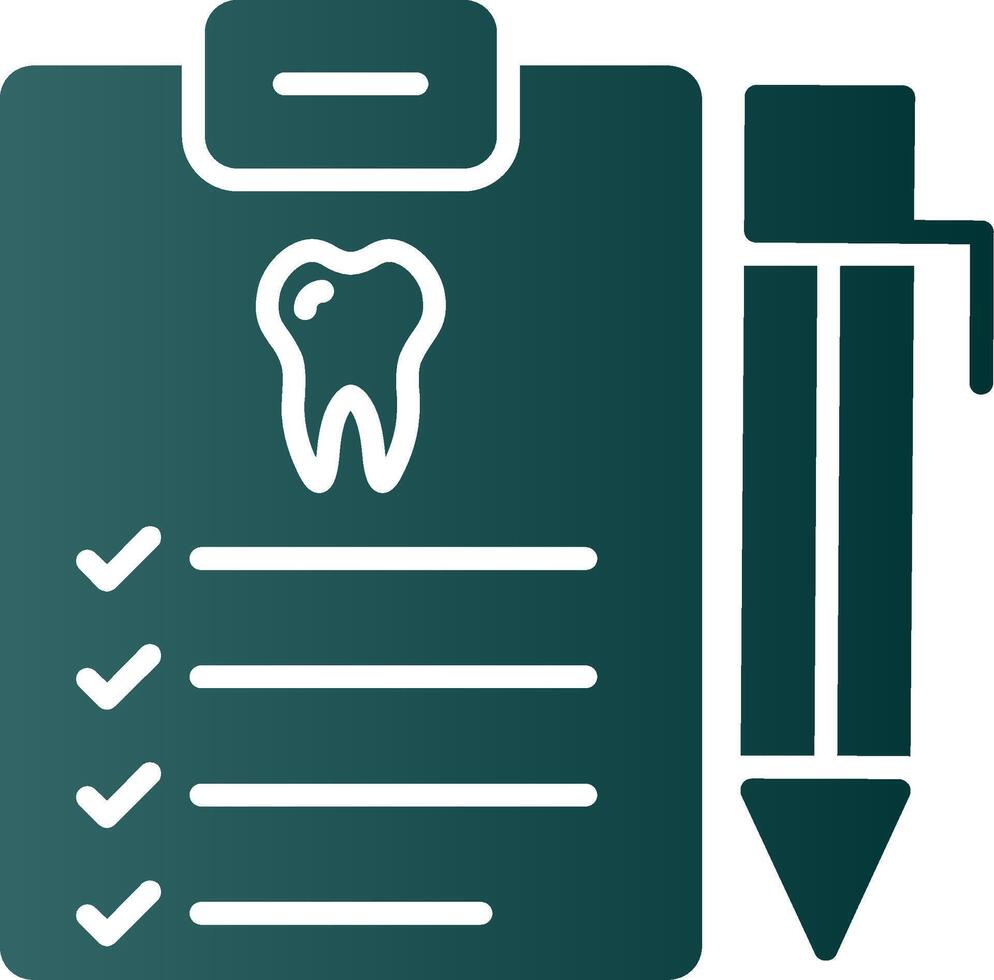 dental relatório glifo gradiente ícone vetor