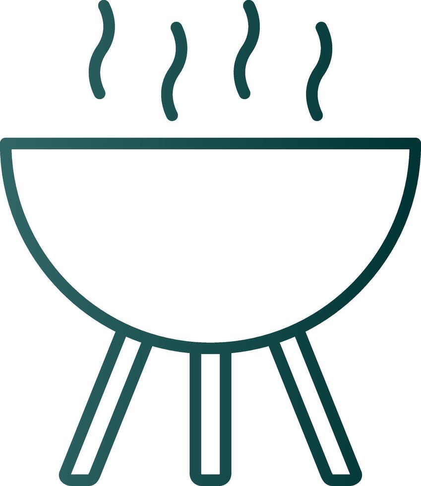 ícone de gradiente de linha de grelha para churrasco vetor