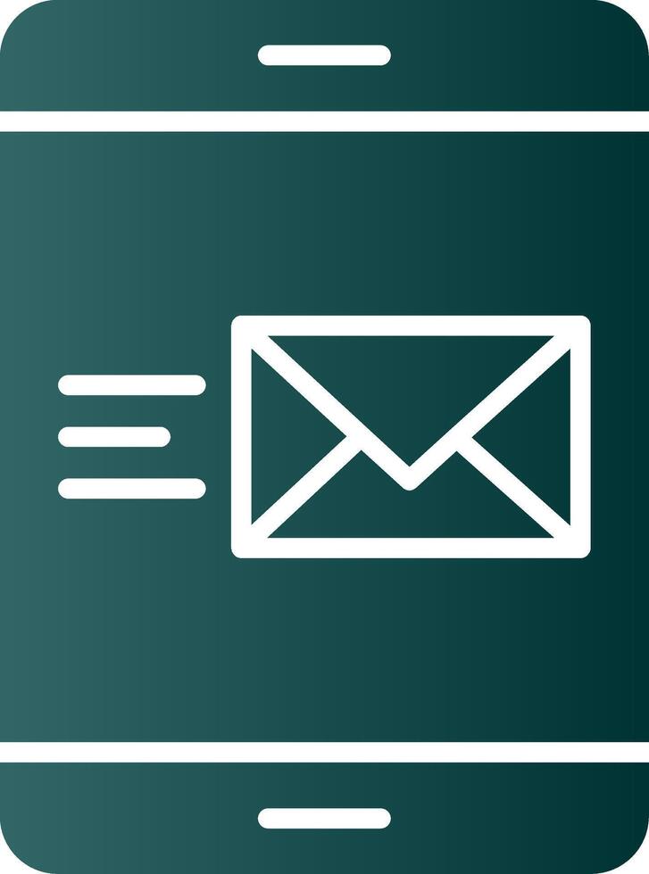 ícone de gradiente de glifo de e-mail vetor