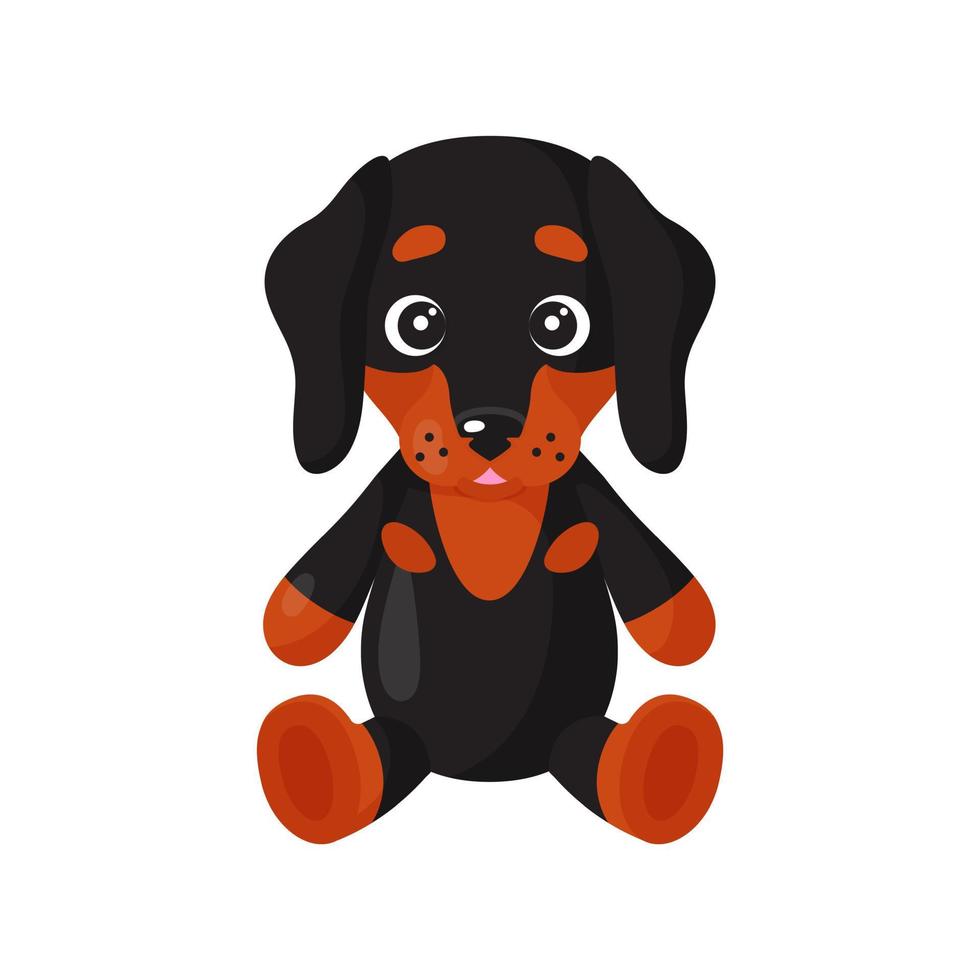 vector cartoon sentado cão da raça dachshund.