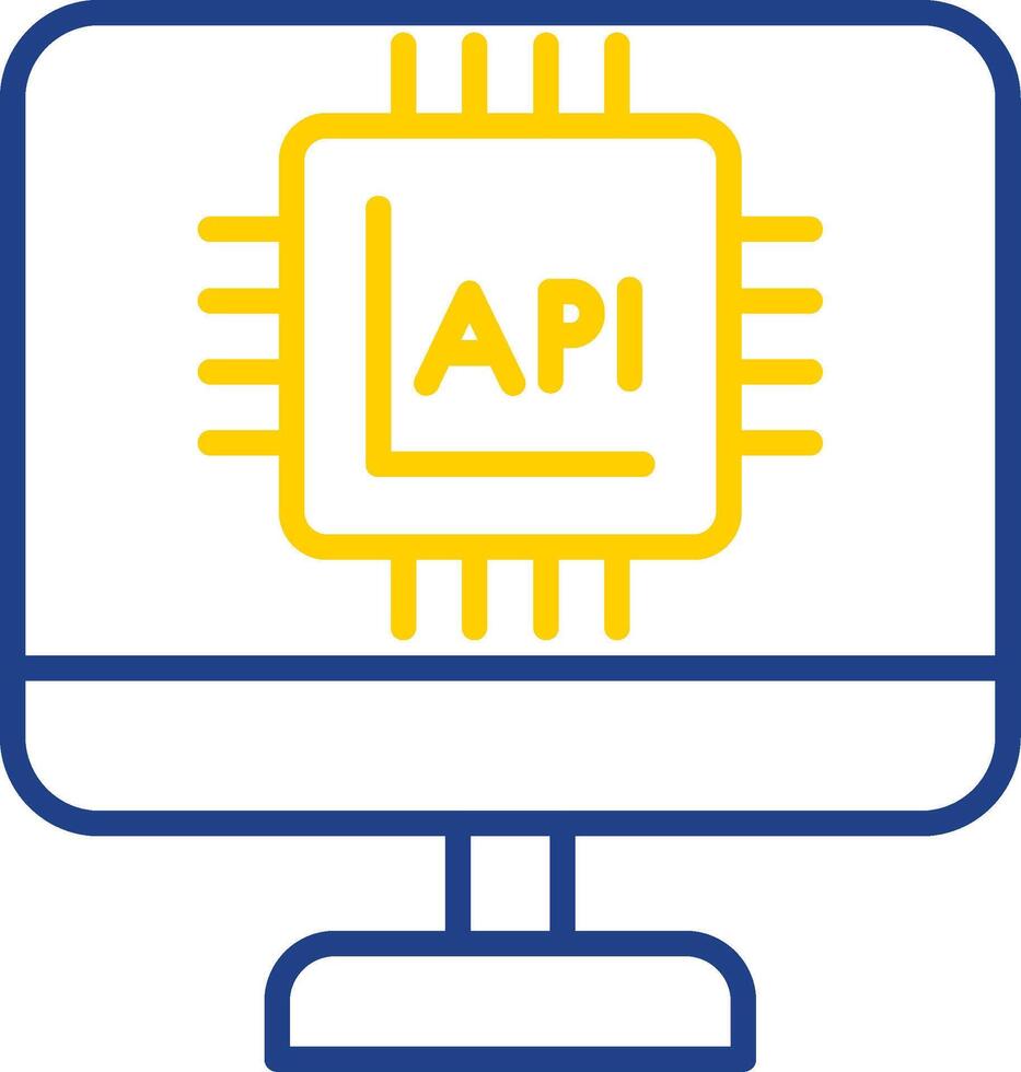 api interface linha dois cor ícone Projeto vetor