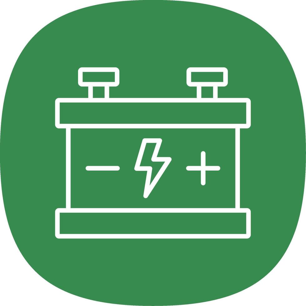 carro bateria linha curva ícone Projeto vetor