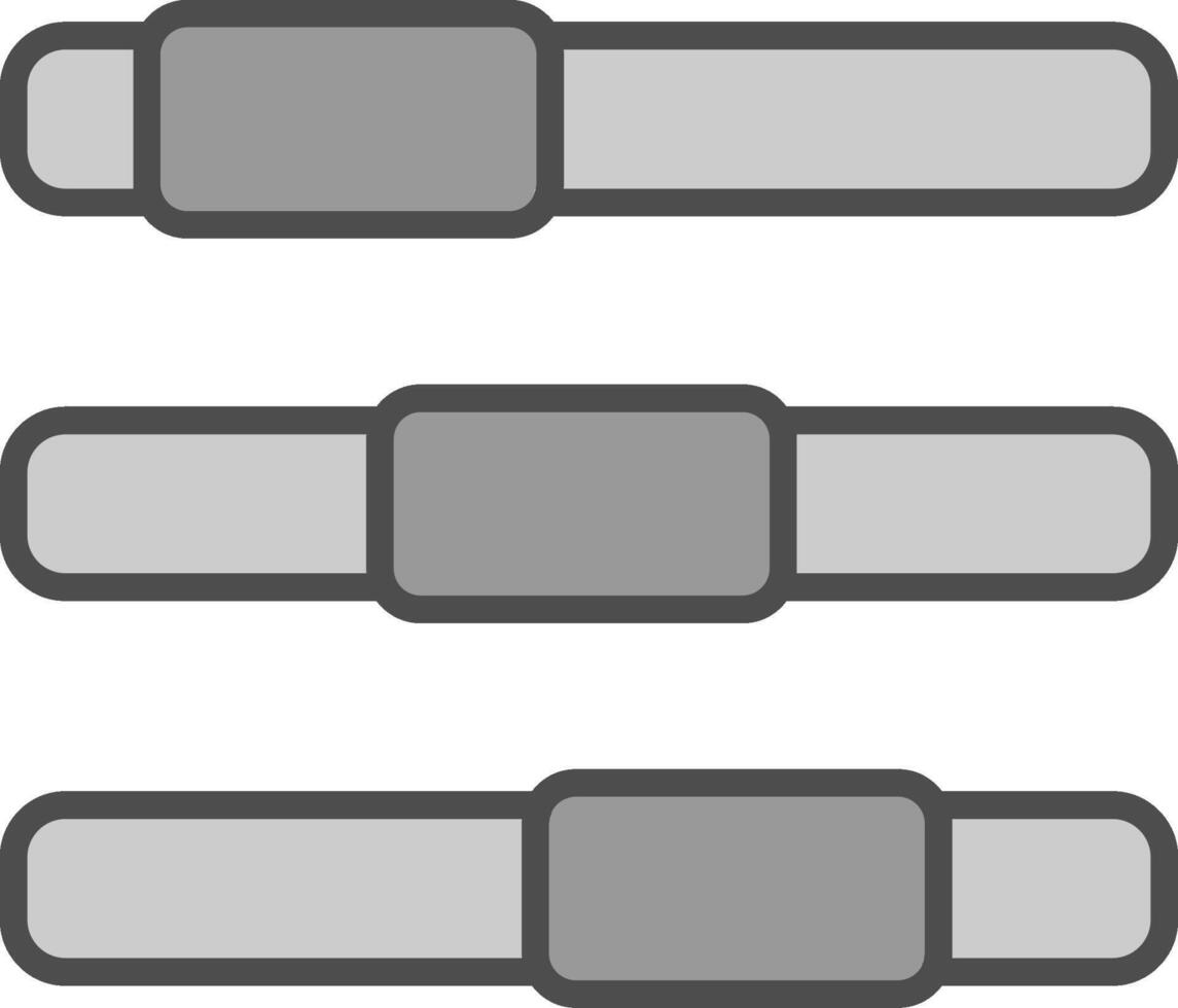 progresso Barra linha preenchidas escala de cinza ícone Projeto vetor
