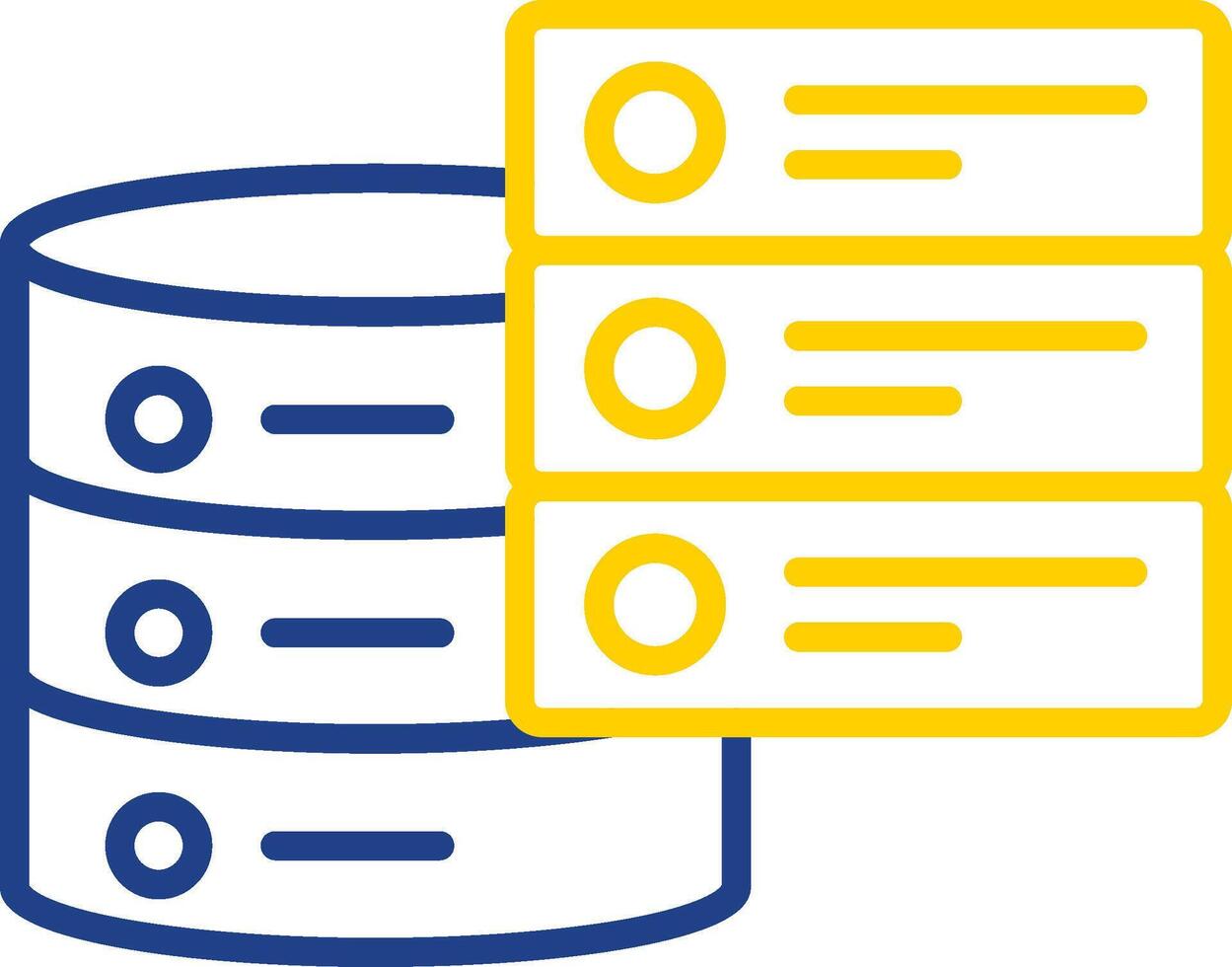 bases de dados linha dois cor ícone Projeto vetor