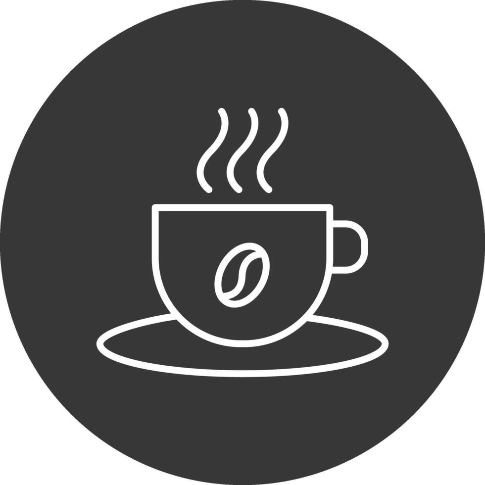 café copo linha invertido ícone Projeto vetor
