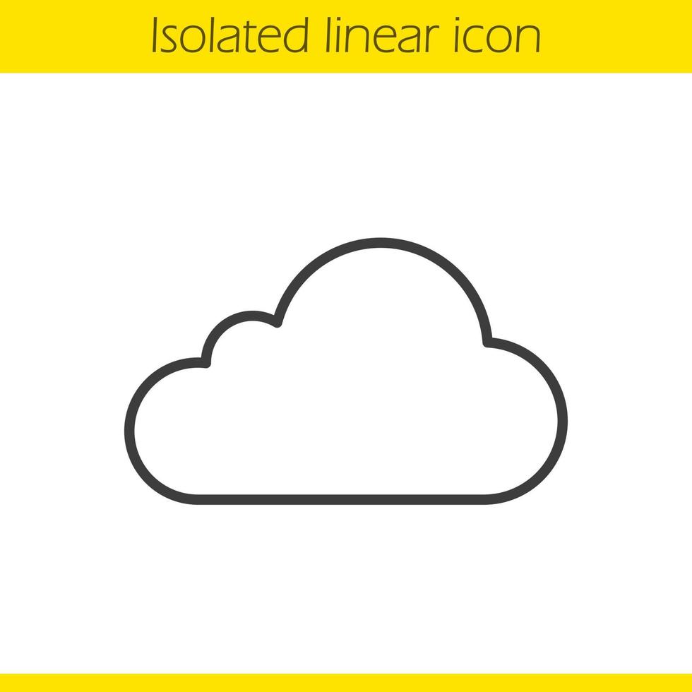 ícone de nuvem linear. ilustração de linha fina. símbolo de contorno de computação em nuvem. desenho de contorno isolado de vetor