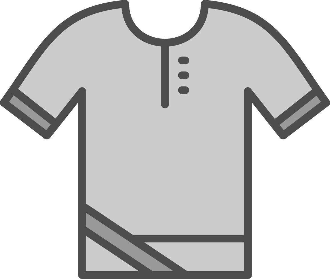 pólo camisa linha preenchidas escala de cinza ícone Projeto vetor