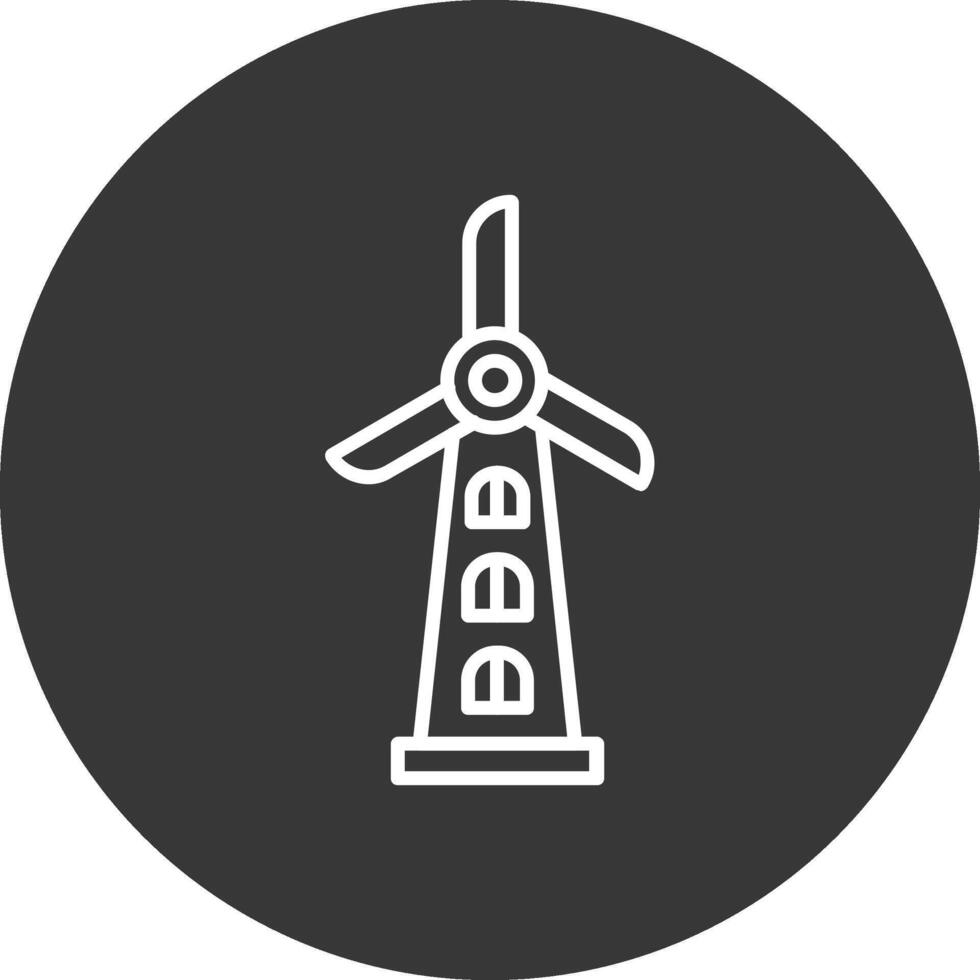 moinho de vento linha invertido ícone Projeto vetor