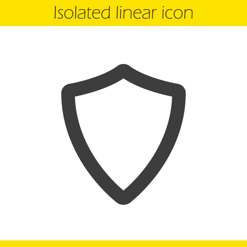 ícone de escudo linear. ilustração de linha grossa. símbolo de contorno de proteção. desenho de contorno isolado de vetor