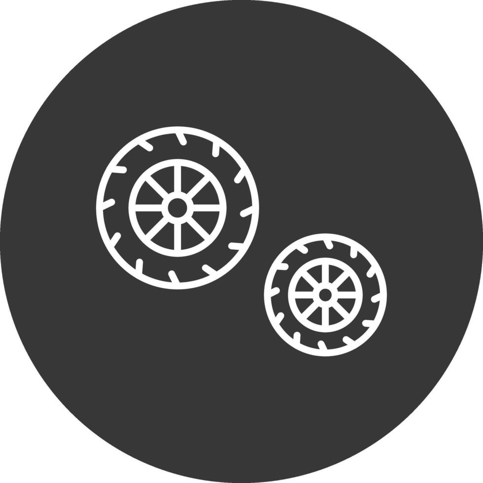pneus linha invertido ícone Projeto vetor