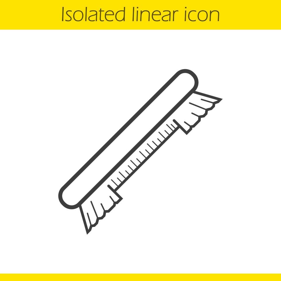 ícone de escova linear. ilustração de linha fina. símbolo de contorno. desenho de contorno isolado de vetor
