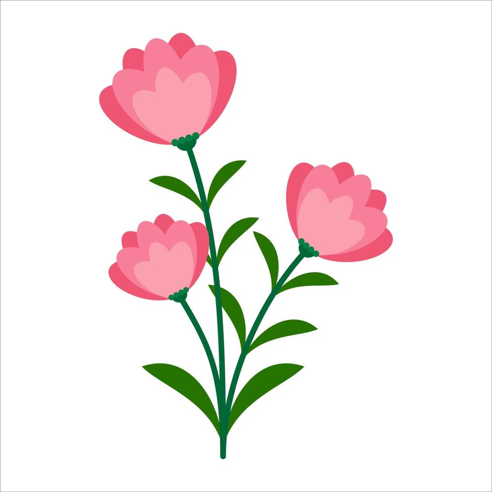 ilustração de design plano de flores bonitas vetor