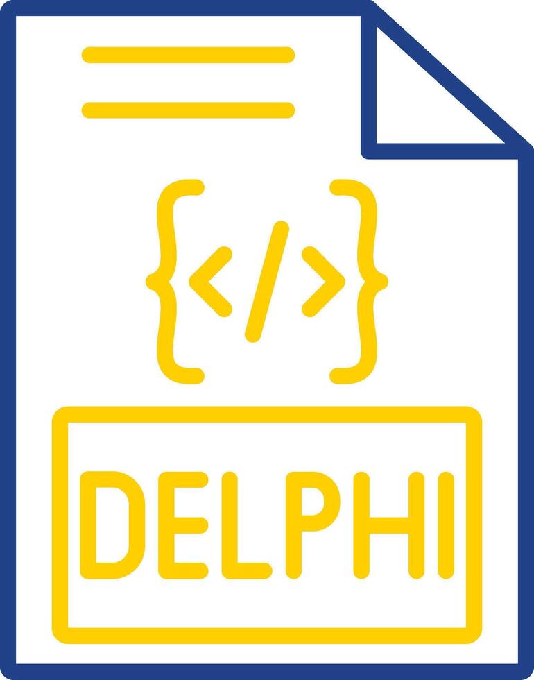 Delphi linha dois cor ícone Projeto vetor