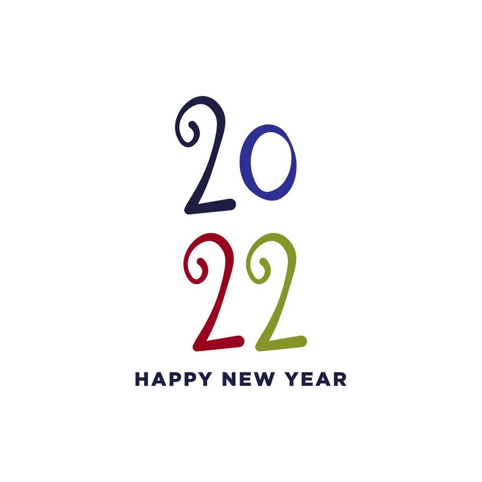 feliz ano novo 2022. resumo 2022 conceito de logotipo de feliz ano novo vetor