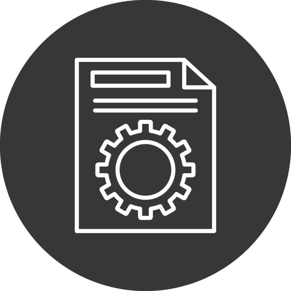 Arquivo gestão linha invertido ícone Projeto vetor