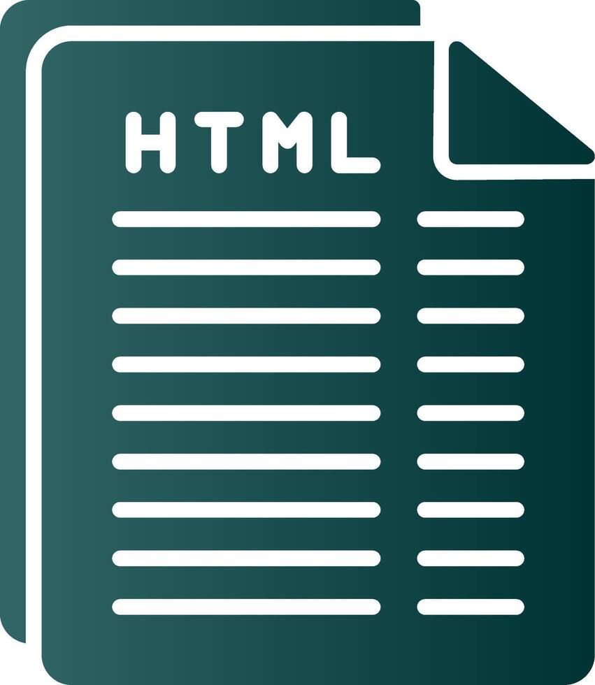 html Arquivo glifo gradiente ícone vetor