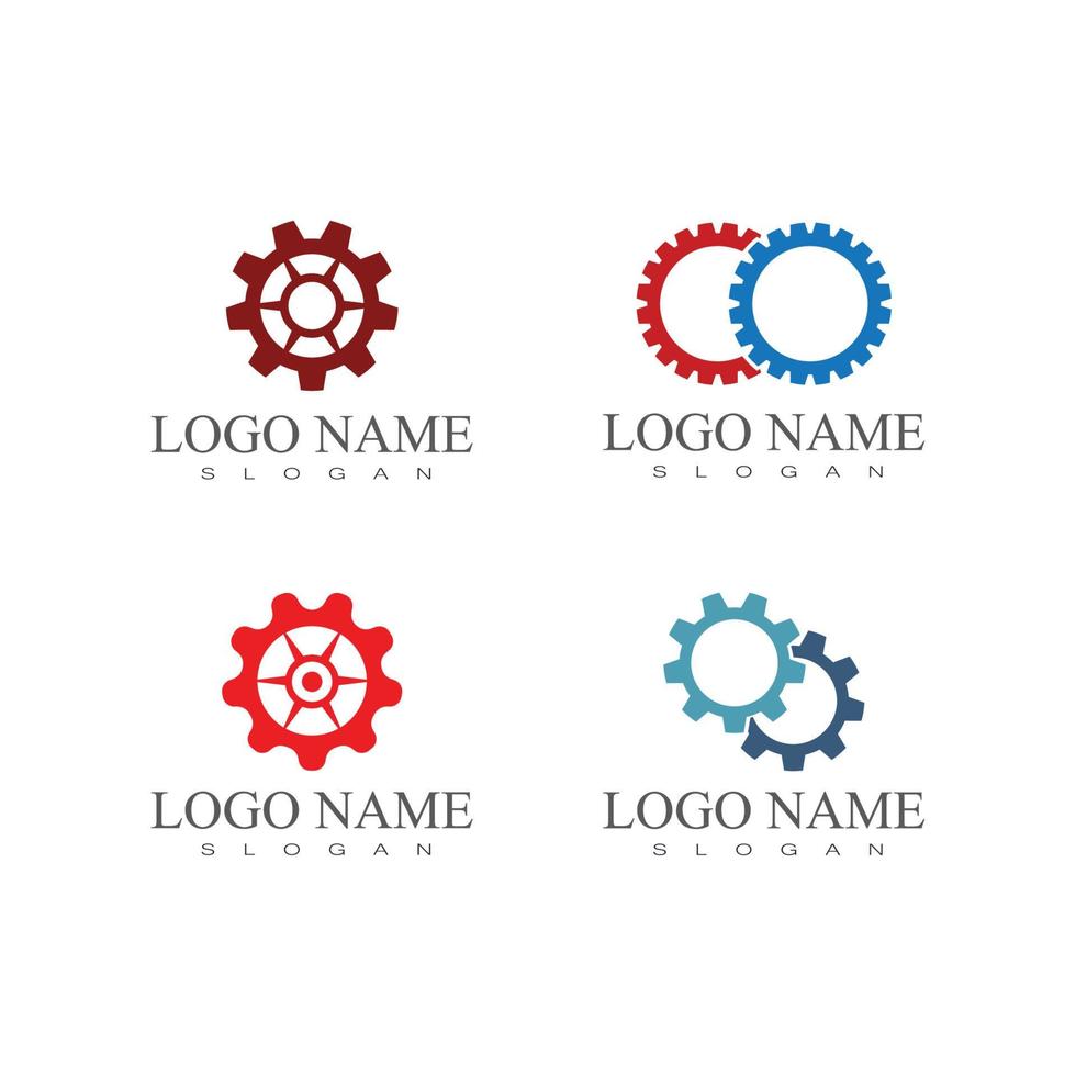 engrenagem logotipo modelo vetorial ícone ilustração design vetor