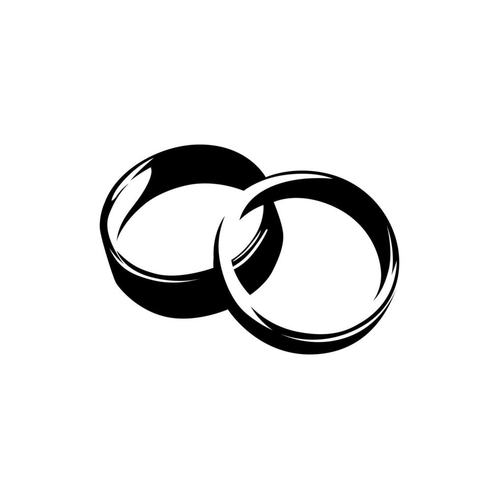 projeto de ilustração vetorial de anel de casal de noivos vetor