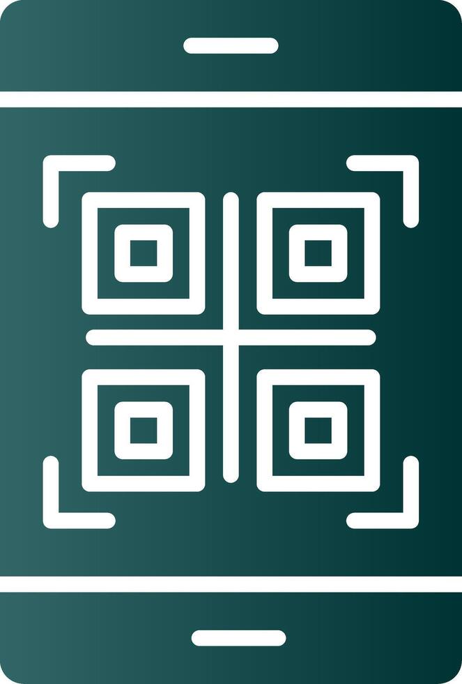 ícone de gradiente de glifo de código qr vetor