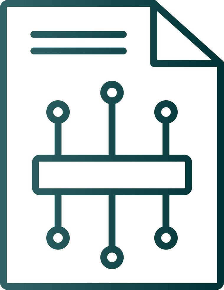 ícone de gradiente de linha de fluxo de trabalho vetor