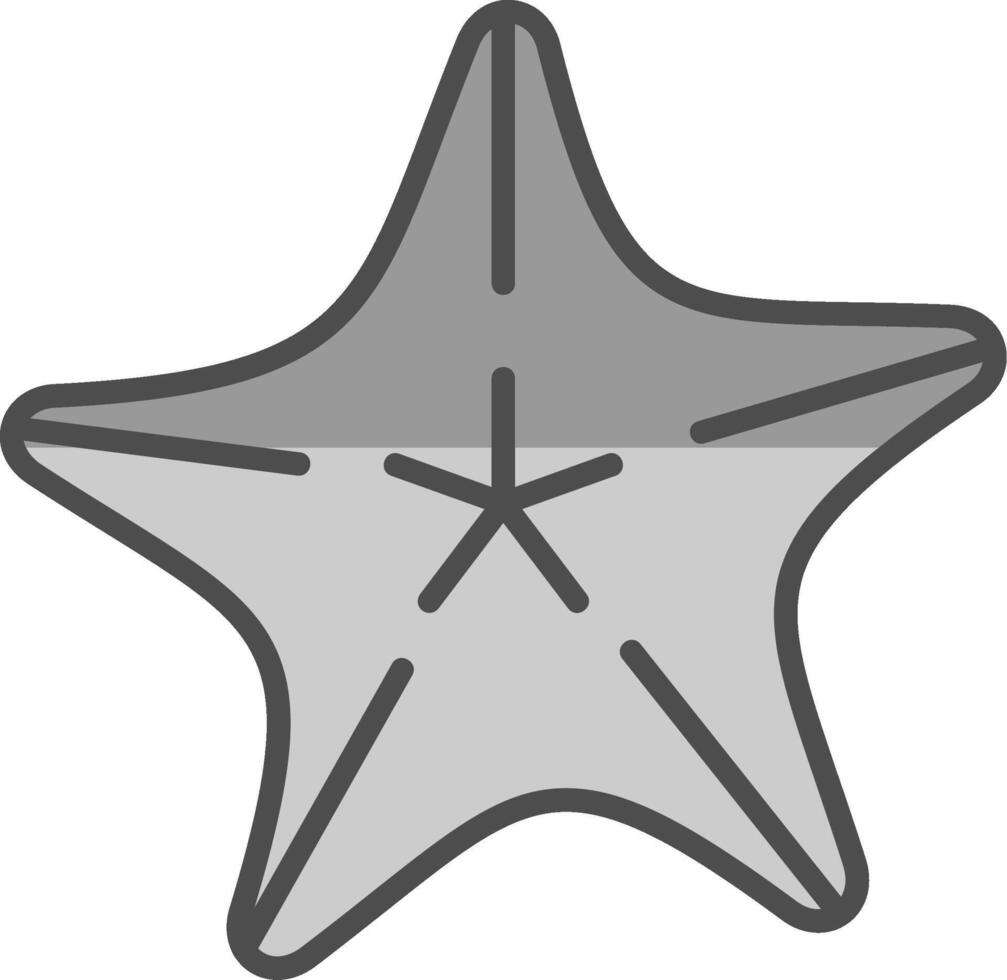 estrelas do mar linha preenchidas escala de cinza ícone Projeto vetor