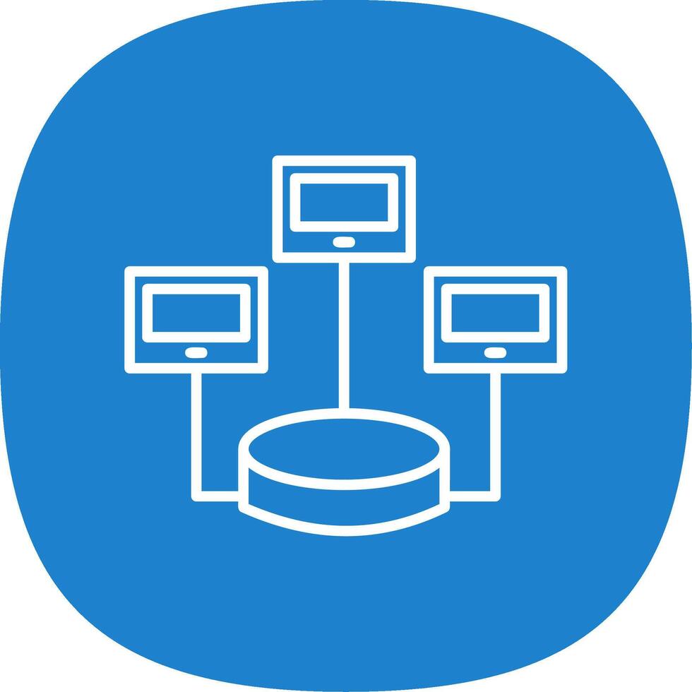 distribuído base de dados linha curva ícone Projeto vetor