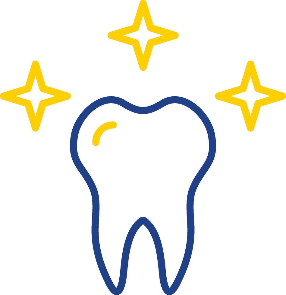 saudável dente linha dois cor ícone Projeto vetor