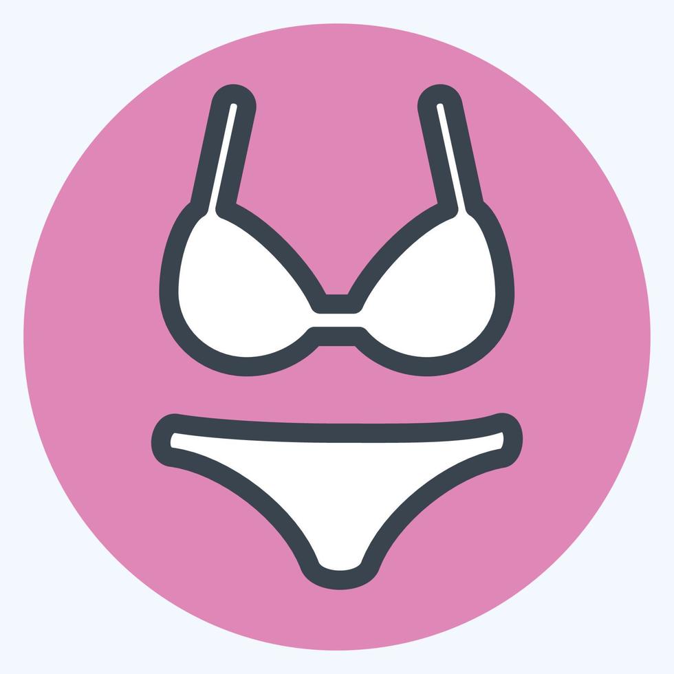 ícone de lingerie - estilo companheiro de cor, ilustração simples, traço editável vetor