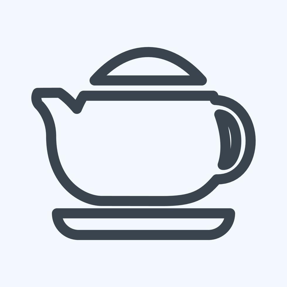 icon tea maker - estilo de linha - ilustração simples, traço editável. vetor