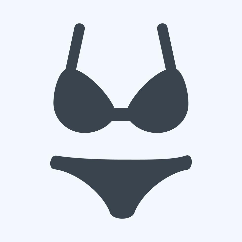 ícone de lingerie - estilo glifo, ilustração simples, traço editável vetor