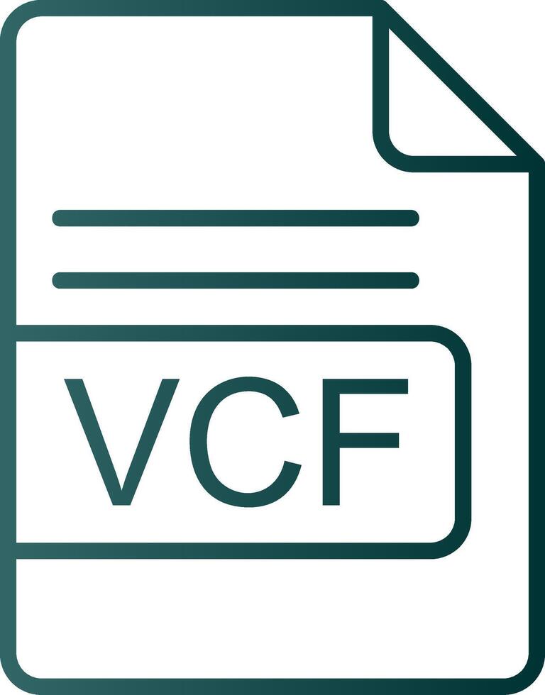 vcf Arquivo formato linha gradiente ícone vetor