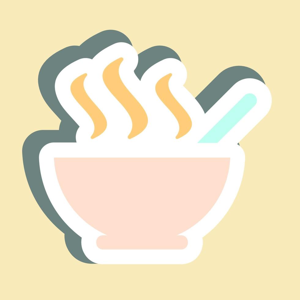 autocolante sopa quente - ilustração simples, curso editável. vetor