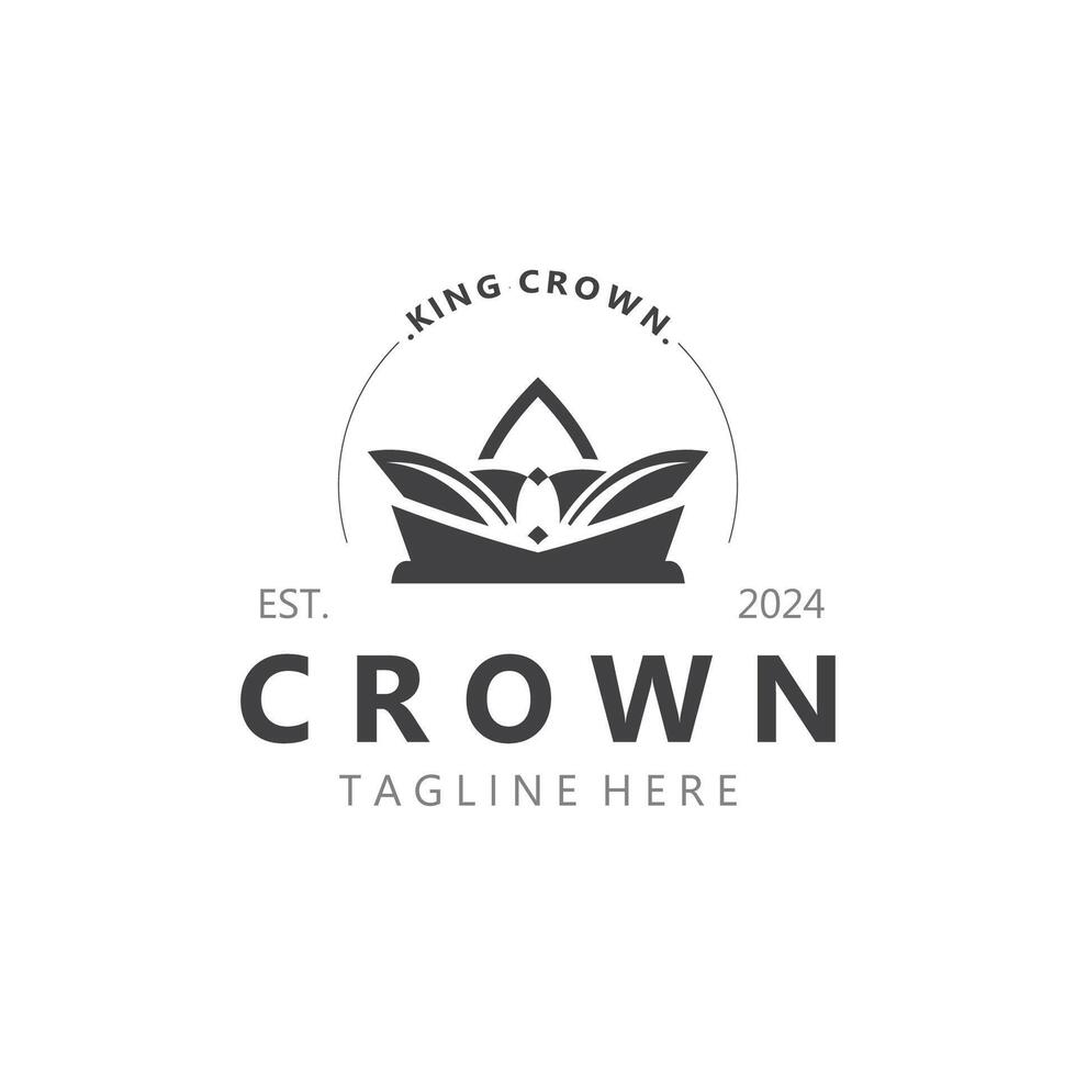 coroa logotipo simples Projeto modelo. vintage coroa logotipo real rei rainha símbolo vetor