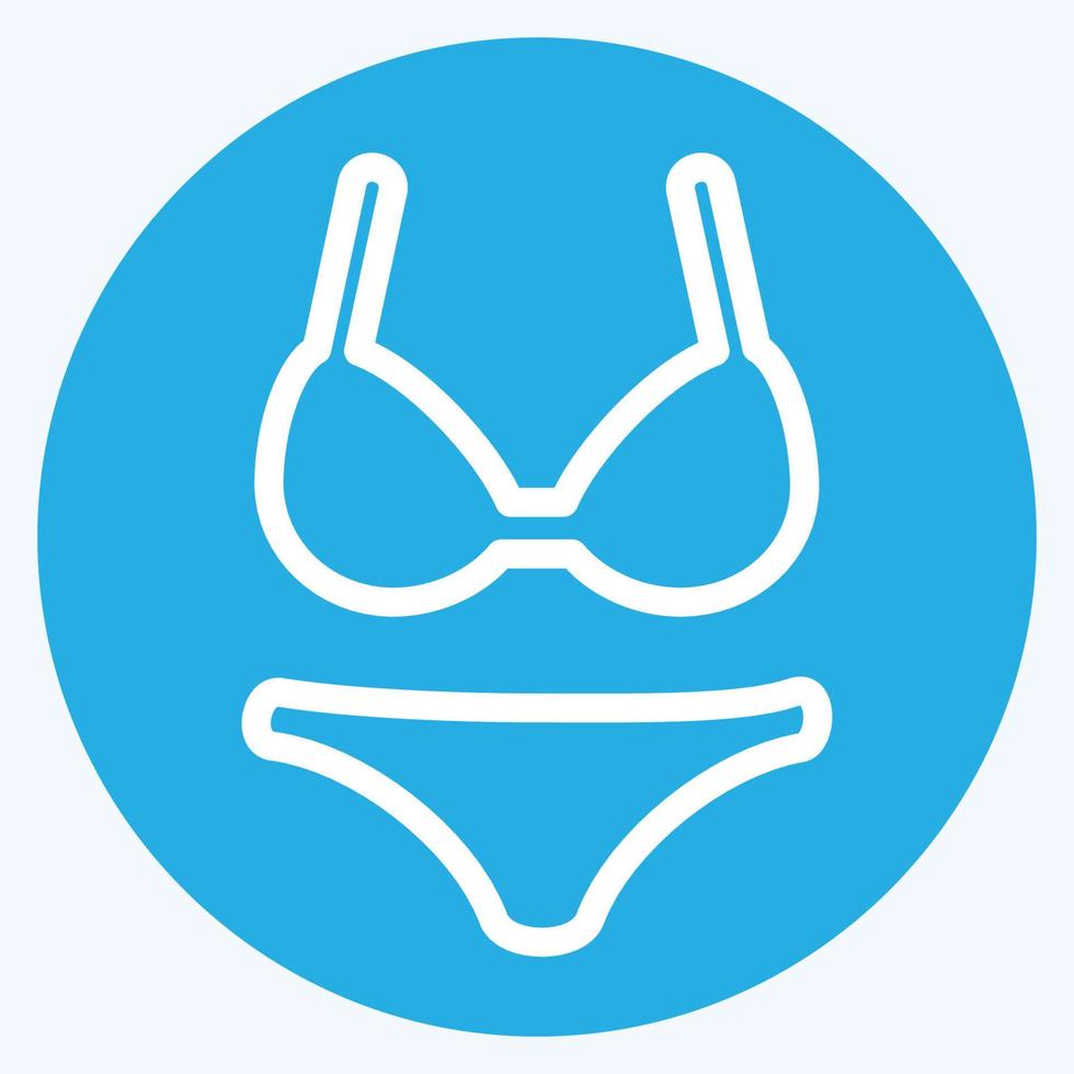 ícone de lingerie - estilo olhos azuis, ilustração simples, traço editável vetor