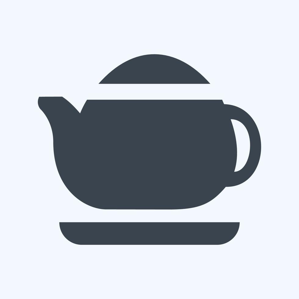 icon tea maker - estilo glifo - ilustração simples, traço editável. vetor