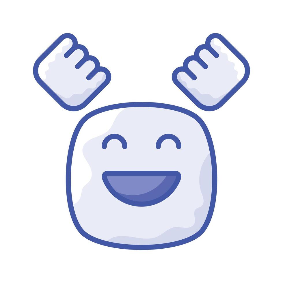 entusiasmado emoji ícone, feliz face Projeto vetor