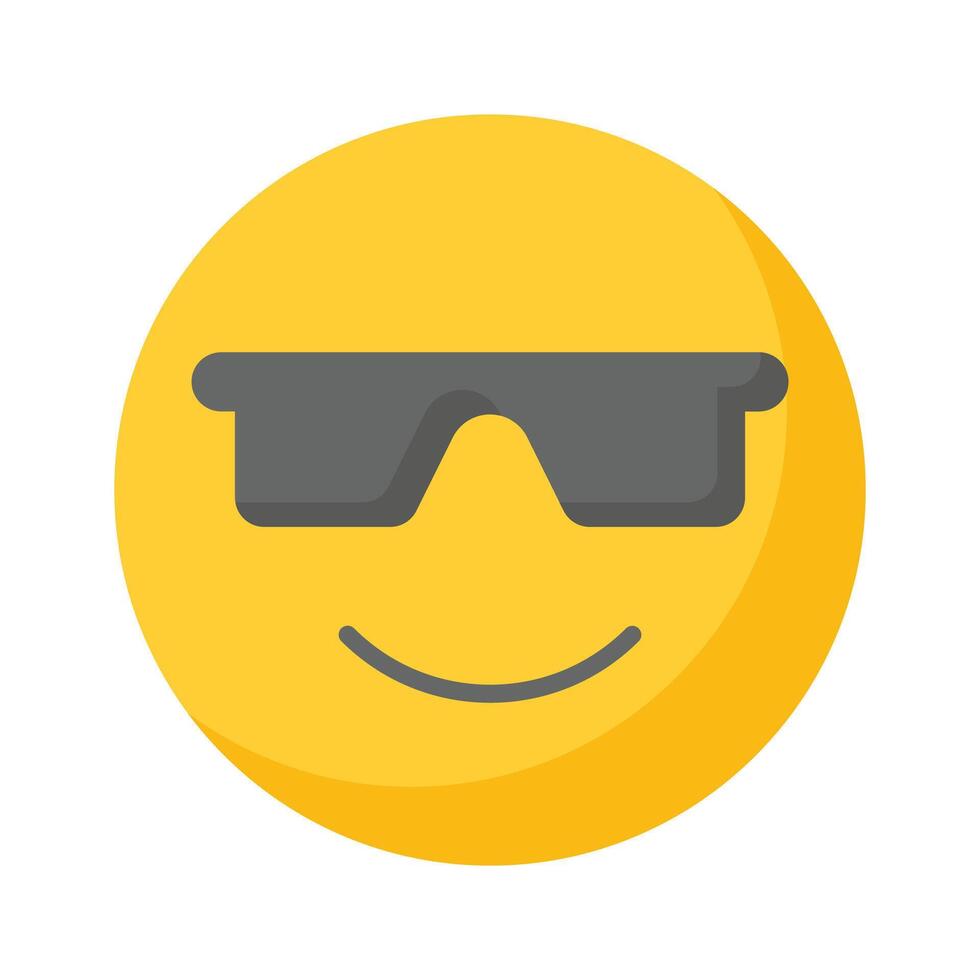 óculos em emoji face mostrando conceito ícone do legal emoji, orgulhoso emoji vetor