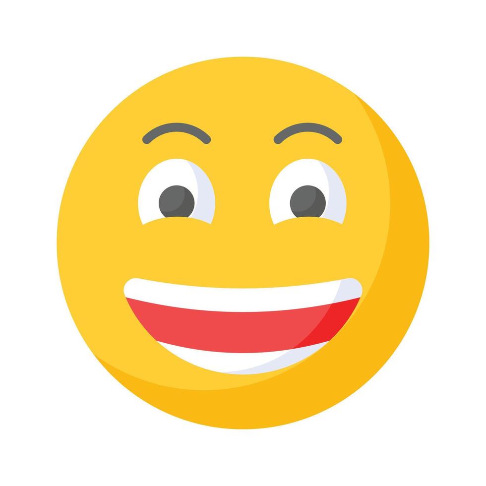 entusiasmado emoji ícone, feliz face Projeto vetor