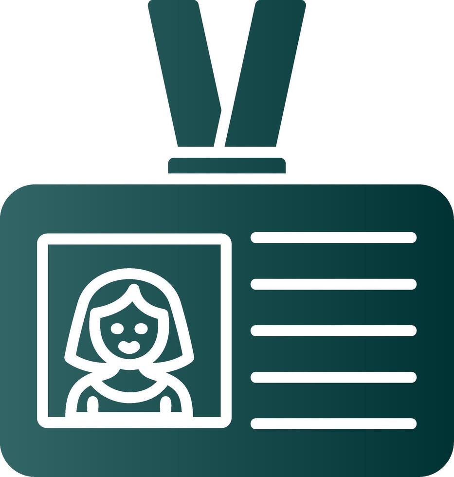 ícone de gradiente de glifo de cartão de identificação vetor