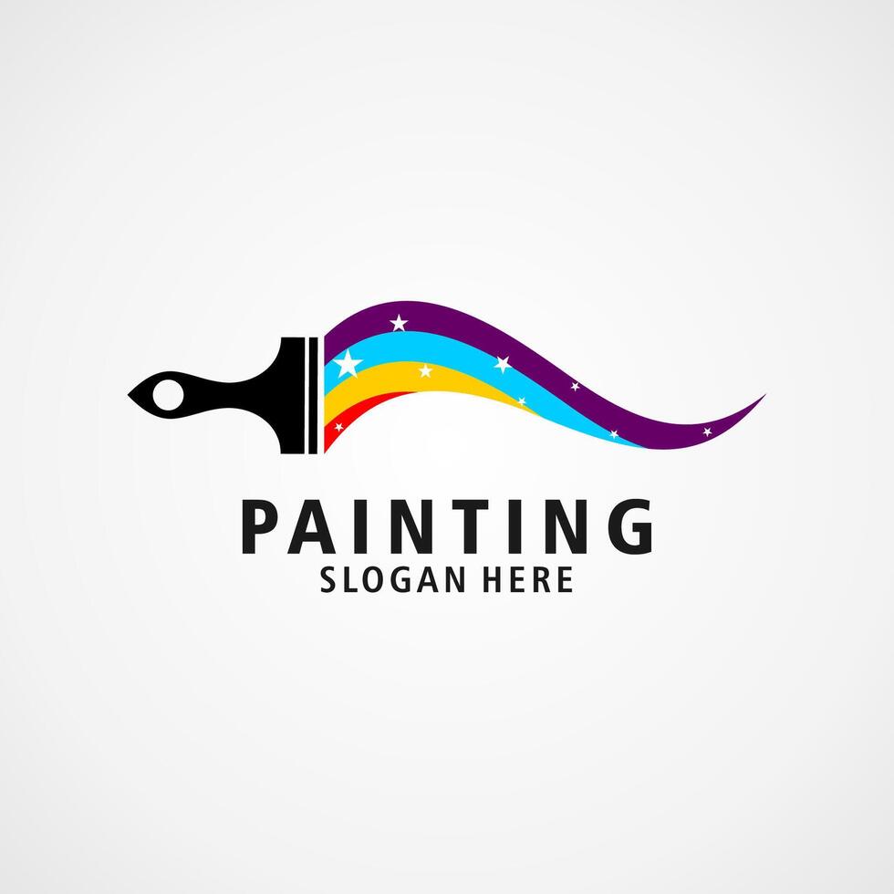 pintura escova e pintura golpes logotipo Projeto ilustração vetor
