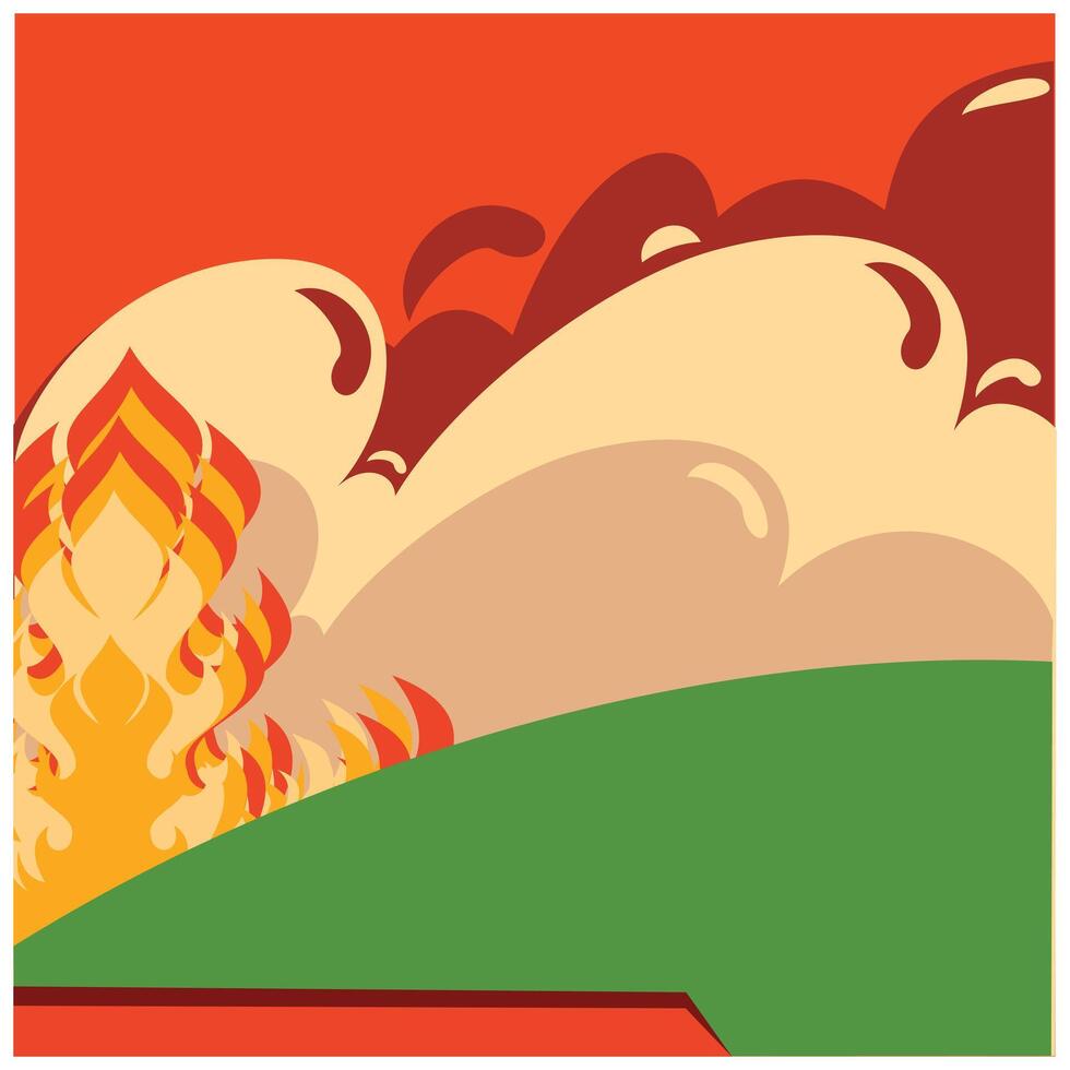 ilustração do uma quadro, Armação com uma fogo dentro uma vermelho e laranja. ilustração fundo envolvendo fogo elementos. Projeto fogo fundo elementos para seu Projeto necessidades vetor