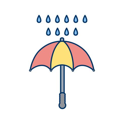 Guarda-chuva e chuva Vector Icon